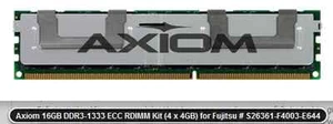 Axiom 16GB DDR3-1333 ECC RDIMM Kit (4 x 4GB) F4003-E644-AX - Picture 1 of 1