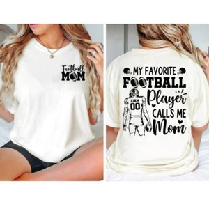 Football Mom Shirt, Personalized Football My Favorite Player Calls Me Mom Shirt - Picture 1 of 8