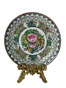 Antique Chinese Famille Saucer Plates 5.5” Handpainted Set Of 5 c1920-40 - Picture 1 of 7