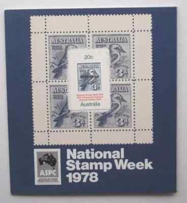 1978 AUSTRALIA NATIONAL STAMP WEEK BOOKLET 4x 20c CENT MNH STAMPS 50th ANN - Image 1 of 3