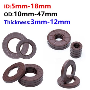 Fluorine Rubber Metric Oil Seals Inner Diameter 5mm-18mm Thickness 4mm-10mm - Picture 1 of 261