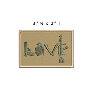 LOVE Grenade Pistol Rifle Embroidered Patch Iron-On Funny Humor Tag Applique - Picture 1 of 12