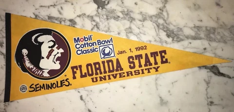FLORIDA STATE SEMINOLES 1992 COTTON BOWL PENNANT Cover