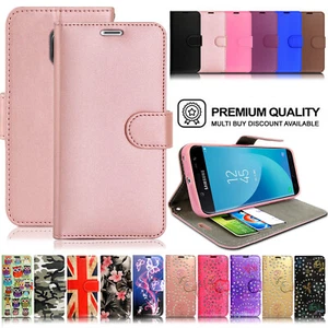 Case For Samsung J1 J2 J3 J5 J4 J6 J7 J8 Leather Shockproof Wallet Phone Cover - Picture 1 of 139