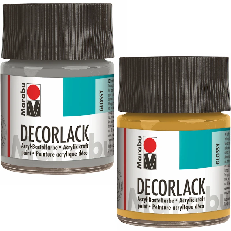 Marabu DECORLACK ACRYL 50ml-Glas Metallicfarbtöne