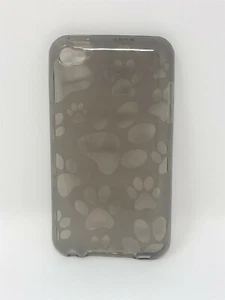 Puppy Paw Print TPU Dark Gray Rubber Case For 4th Gen iPod Touch, (8089) - Picture 1 of 2