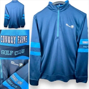 BMW CHAMPIONSHIP CONWAY FARMS XL Men’s 1/4 Zip Fleece Golf Club Logos Blue Shirt - Picture 1 of 24