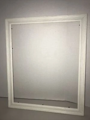 "Marco de fotos madera maciza encalado contiene obras de arte de 17x21"" sin vidrio/respaldo vintage" Foto 1 de 4