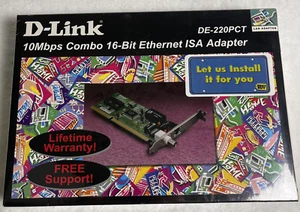 D-Link DE-220PCT 10Mbps Combo 16-Bit Ethernet ISA Lan Adapter New Sealed - Picture 1 of 8