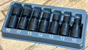 Snap On Tools Metric Impact Swivel Universal Socket Set 3/8" DR Lot Wobble Tray - Picture 1 of 8