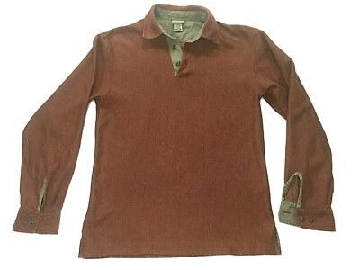 L.L. Bean Vintage Men's Collared Henley Shirt Regular Fit Long Sleeve Sz S/M - Image 1 of 4