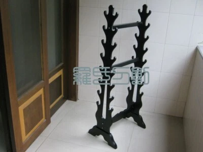 S0643 SOPORTE DE EXHIBICIÓN DE PISO SOPORTE DE ESTANTE PARA KATANA ESPADA CUCHILLO SAMURAI 2 X 8 NIVELES Foto 1 de 4