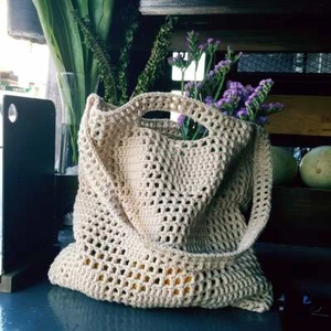 Crochet Beach/Throw all bag in 100% cotton - Picture 1 of 12