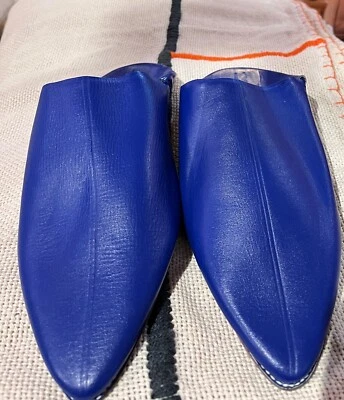 Moroccan men Slippers - Men's Moroccan blue slippers - Moroccan blue slippers - Image 1 of 3