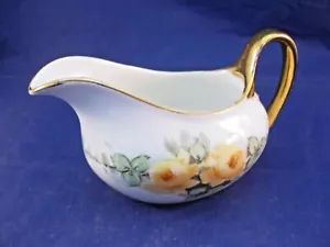Z S & CO BARARIAN PORCELAIN CREAMER - DECORATED W YELLOW ROSES - Picture 1 of 5