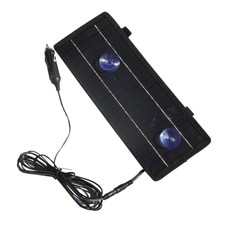 12V Solar Panel Charger with Small Alligator Clips & Car Lighter Cable