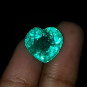 8.91 Ct Loose Gemstone Natural Green Emerald Colombia Certified Emerald Gems - Picture 1 of 9