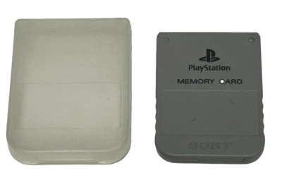 Genuine Sony Playstation 1 Memory Card 1MB Grey PS1 With Case - image 1 of 3