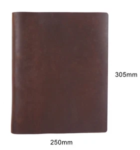 A4 Schreibnotizen Notizbuch Reisetagebuch Notizblock Handarbeit Rindsleder braun Q271 - Bild 1 von 6