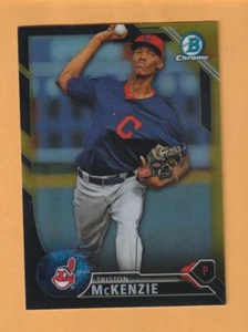 Triston McKenzie Cleveland Indians 2016 Bowman Chrome Black Gold Refractor 1R - Picture 1 of 2