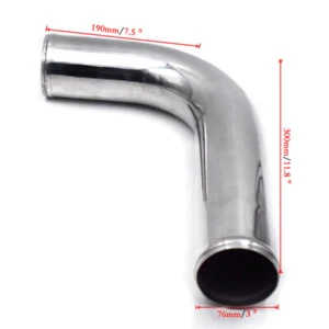 ​3''/76mm 90Degree Elbow Aluminum Turbo Intercooler Pipe Piping Tubing Silver×1 - Picture 1 of 7