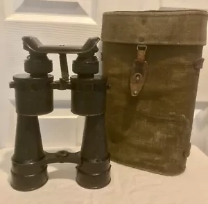 WW2 WWII Kriegsmarine German U Boat Submarine 12x50 Huet Paris Binoculars & Case - Picture 1 of 24
