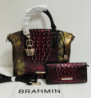 Cartera Brahmin Duxbury Pesto Edgewood & Ady ~ Cuero Genuino Foto 1 de 4