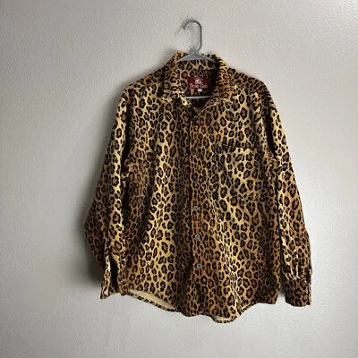 True Grit Vintage Leopard Velvet Button Up Shirt Size Small - Image 1 of 4