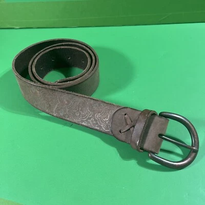 Cinturón Gap Marrón Para Mujer Talla Mediana Floral Informal Jeans Cinturón Cuero Latón Foto 1 de 4