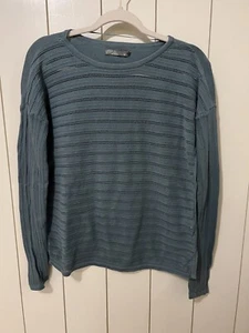 prAna blaues Pointelle 100 % Bio-Baumwolle Stricktop - Gr. Medium - Bild 1 von 3