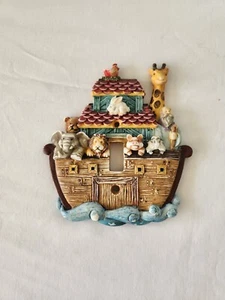 Vintage Ganz Keramik Arche Noah einzelner Lichtschalter Abdeckplatte 5,5" B x 6" H - Bild 1 von 4