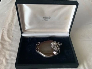 VINTAGE STERLING SILVER AND MONTANA AGATE BELT BUCKLE. DESIGNED BY THAYNE RIGGS. - Picture 1 of 9