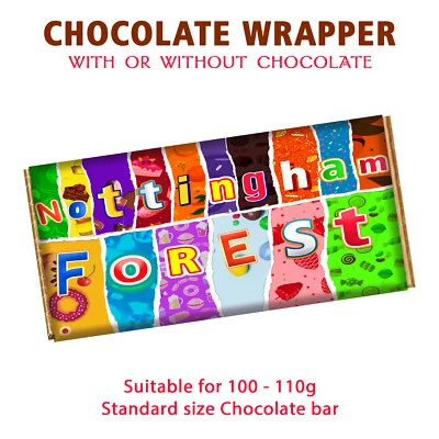 LITHUKI Nottingham Forest Football Club FC CHOCOLATE BAR WRAPPER Novelty Gift Present