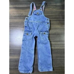Vintage French Toast Denim Overalls Plaid Lined Adjustable Straps Size 4T - Picture 1 of 6