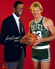 Photo signée Bill Russell Larry Bird Boston Celtics Legends autographe imprimé