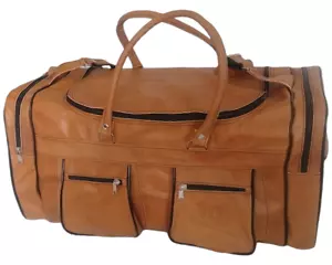Echte Leder Tasche 60x32 Sporttasche Gym Reisetasche Weekender Seesack Urlaub - Bild 1 von 3