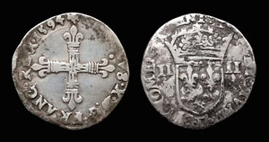 1/4 ECU Charles X Cardinal De Bourbon 1594T NANTES - Picture 1 of 1