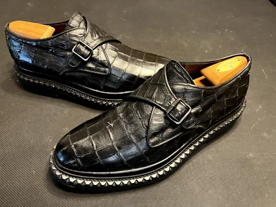 Raf Simons FW08 Crocodile-Embossed Buckle Creeper Shoes (EU 45) – VERY Rare - Image 1 of 4