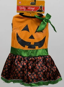 Spooky Village Pet Dog Orange Pumpkin Dress Costume Size Medium 13 in NWT - Picture 1 of 2