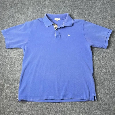 Camisa polo de rugby Burberry London con cuello manga corta para hombre L azul Foto 1 de 4
