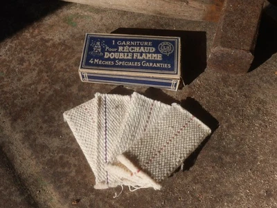 RARE BOITE PUBLICITAIRE ANCIENNE MECHE RECHAUD DOUBLE FLAMME LA RUCHE ANNEES 40 - Photo 1/3