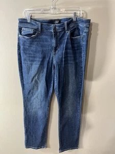 Pantalones de mezclilla elásticos azul oscuro calce recto Judy para mujer talla 15/32 - Imagen 1 de 15