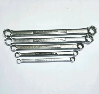 Набор из 5 двойных коробочных торцевых гаечных ключей Craftsman USA SAE 3/8 дюйма - 7/8 дюйма -серия VV  - Изображение 1 из 2
