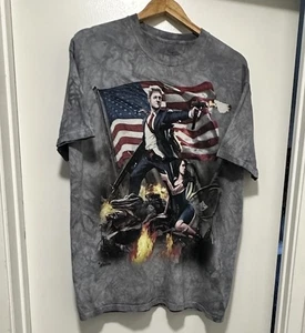 The Mountain 2013 Mens Size L Large Gray Tie Dye Bill Clinton Uzi T Shirt - Picture 1 of 5