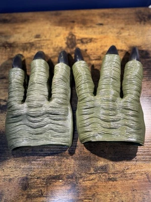 Garras de dragón de dinosaurio talla única verde negro guantes disfraz de Halloween juegos con disfraces Foto 1 de 4