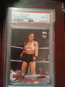 2018 Topps Wwe Ronda Rousey Then And Now PSA 10 - Picture 1 of 11