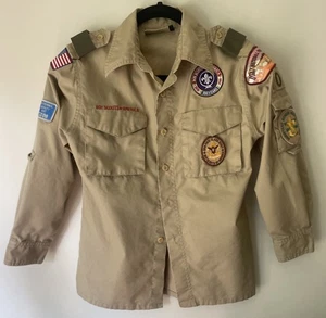 Boy Scouts of America Poloshirt Jugend Medium Uniform USA Forrest grüne Patches - Bild 1 von 6