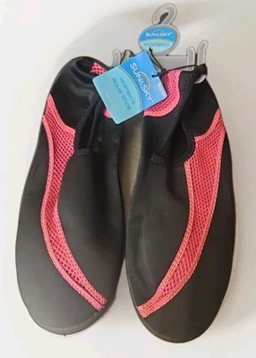 Damas Aqua Agua Zapatos Antideslizantes TALLAS 9-10 Negro-Rosa Nuevos Con Etiquetas Foto 1 de 4