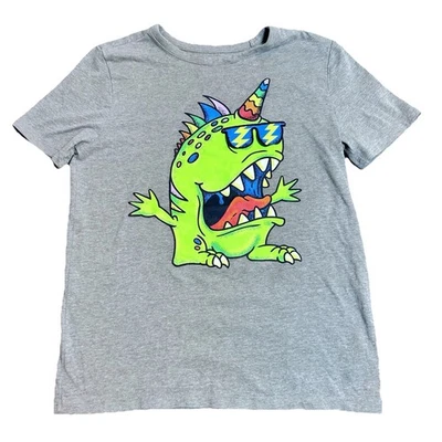 Camiseta Kat & Jack Juvenil L 12-14 Gris Monstruo Gráfico Regreso al Cole Foto 1 de 4