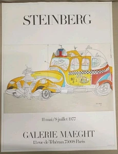 Saul Steinberg "Art Of Living" Galerie Maeght Lithograph Poster w/ Foil 1977 - Picture 1 of 15